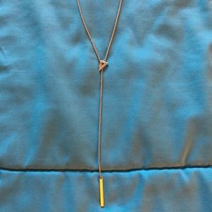 Stella & Dot Triangle Lariat Gold